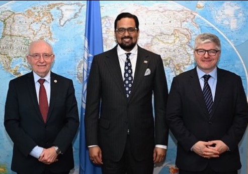 Primera reunión oficial con el presidente del Consejo de la OACI, Salvatore Sciacchitano, y el secretario general, Juan Carlos Salazar