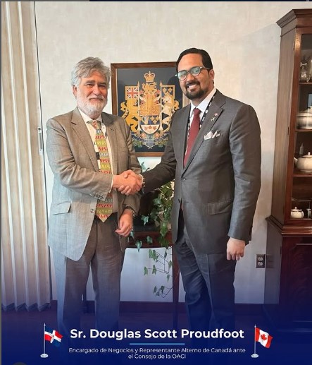 El Embajador Bartolomé Pujals realizó una visita de cortesía al Sr. Douglas Scott Proudfoot, Encargado de Negocios y Representante Alterno de Canadá ante el Consejo de la OACI.
