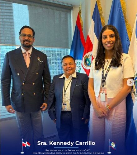 Para concluir la agenda de trabajo semanal, el Embajador Bartolomé Pujals realizó una visita de cortesía a la Sra. Kennedy Carrillo, Representante de Belice ante la OACI y Directora Ejecutiva del Ministerio de Aviación Civil de Belice. 