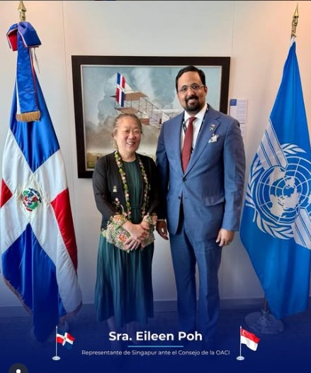 El Embajador Pujals recibió la visita de cortesía de la Representante de Singapur ante el Consejo de la OACI, Eileen Poh.